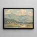 Carnedd Llewelyn und Carnedd David Carnarvonshire gesehen durch den Fluss Ogwen - John Warwick Smith — gerahmtes Bild an der Wand