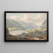 der Gemälde Die Seen von Llanberis von der Straße nach Caernarfon nach Llanberis Caernarfonshire - John Warwick Smith — gerahmtes Bild an der Wand