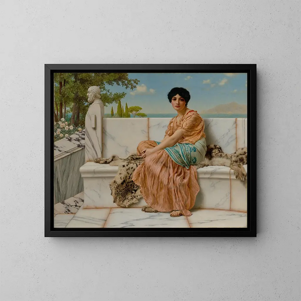 Träumerei - John William Godward — gerahmtes Bild an der Wand