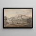 Landschaft mit Hügeln, Dorf und Fluss - Jonathan Fisher — gerahmtes Bild an der Wand