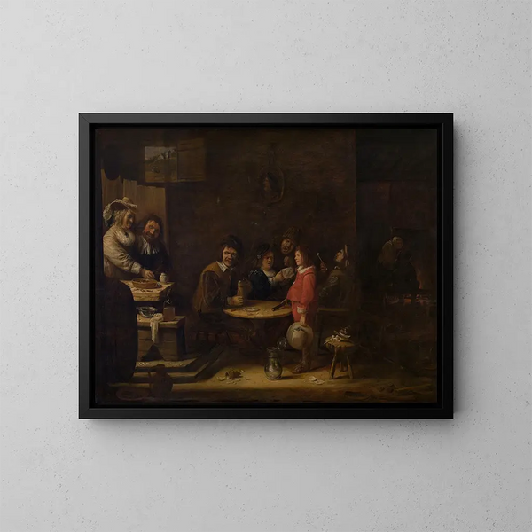 Fünf Sinne - Joos van Craesbeeck — gerahmtes Bild an der Wand