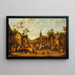 Szene eines Dorfes mit feiernden und sich unterhaltenden Bauern - Joost Cornelisz Droochsloot — gerahmtes Bild an der Wand