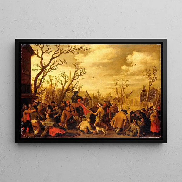 Joost Cornelisz Droochsloot - St Martin Cutting Off Part of his Cloak for a Beggar.webp