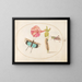 Platinen-Gemälde 51 Heuschrecken und eine Raupe mit einer Vier-Uhr-Blume - Joris Hoefnagel — gerahmtes Bild an der Wand