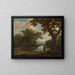 Landschaft mit einem Fischer und einem quadratischen Netz - Joris van der Haagen — gerahmtes Bild an der Wand