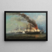 Das Seekrieg bei Helgoland am 9. Mai 1864 - Josef Carl Berthold Püttner — gerahmtes Bild an der Wand
