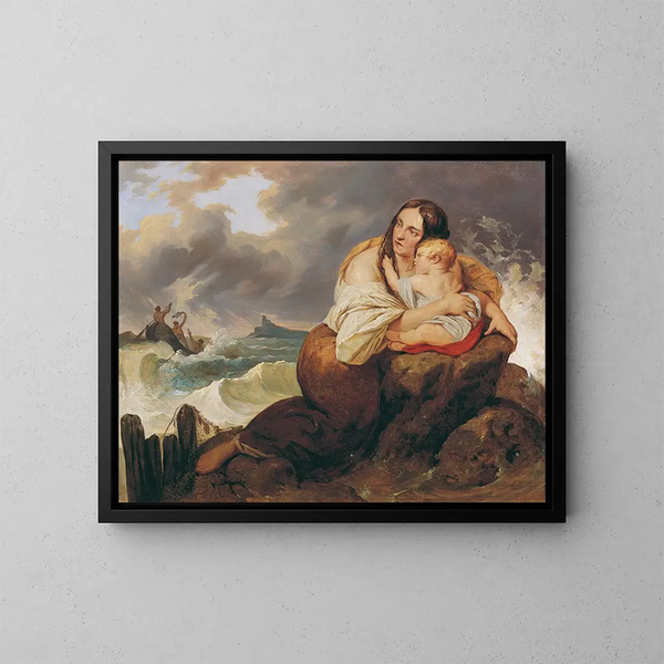 Der Schiffbrüchige - Josef Danhauser — gerahmtes Bild an der Wand