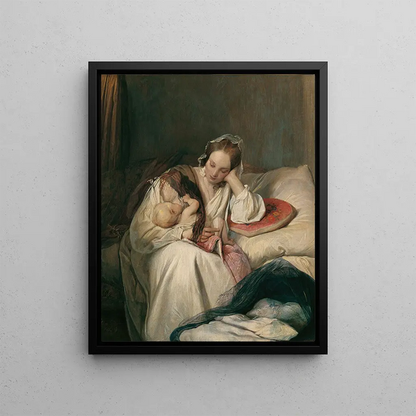Josef Danhauser - Mutterliebe Die Gattin des Knstlers mit Kind.webp