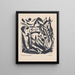Flusslandschaft - Josef Eberz — gerahmtes Bild an der Wand