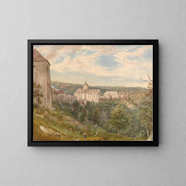 Château d'Eichhorn bei Dämmerung - Josef Höger — gerahmtes Bild an der Wand