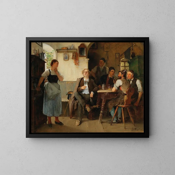 La visite des étudiants - Josef Kinzel — gerahmtes Bild an der Wand