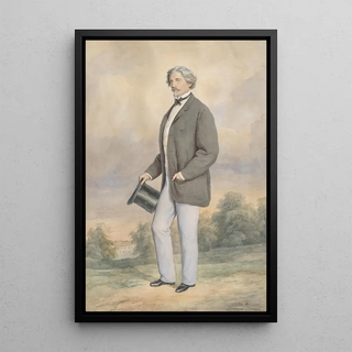 Josef Kriehuber - Bildnis eines Herrn mit Zylinder.webp