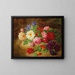 Ein Unterholz mit Rosen und einem Schmetterling - Josef Lauer — gerahmtes Bild an der Wand