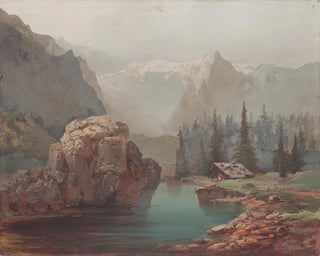 Josef Navrtil - Horsk krajina s jezerem.webp