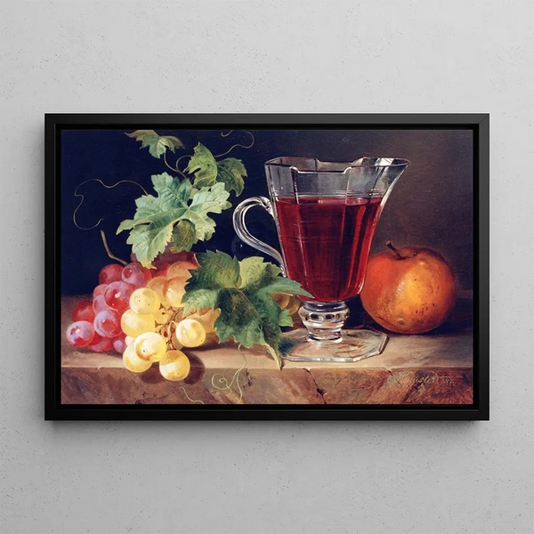 Josef Schuster - Grapes and a Jug of Wine on a Ledge.webp