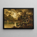 Nacht im Mondschein am Seeufer - Josef Thoma — gerahmtes Bild an der Wand