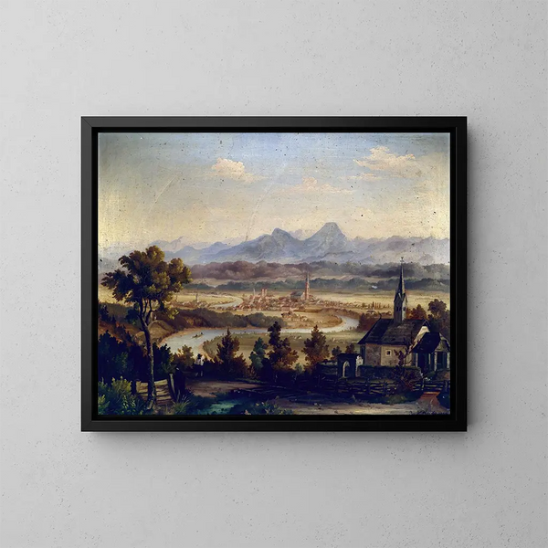 Ansicht von Villach - Josef Willroider — gerahmtes Bild an der Wand