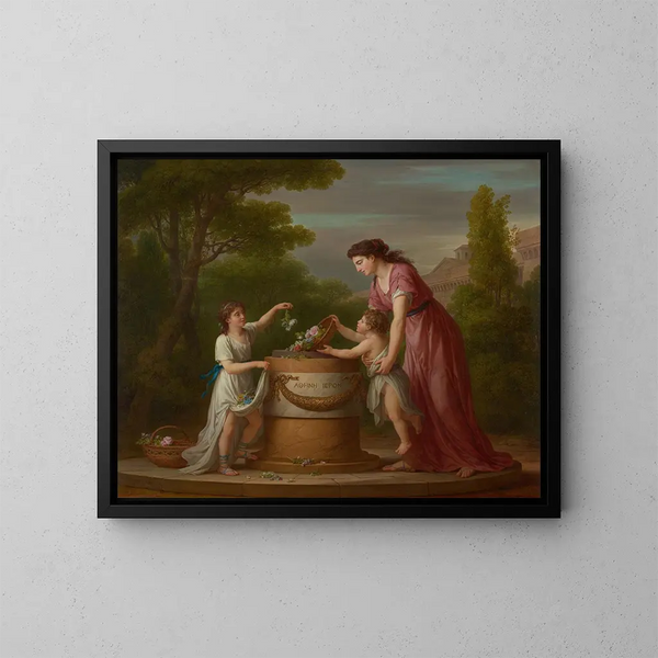 Der Opfergang an Minerva - Joseph Marie Vien — gerahmtes Bild an der Wand