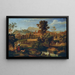 Italienisches Landschaftsgemälde mit einem Bauern beim Pflügen, La Serpentara bei Olevano, Landschaft bei Paliano - Joseph Anton Koch — gerahmtes Bild an der Wand