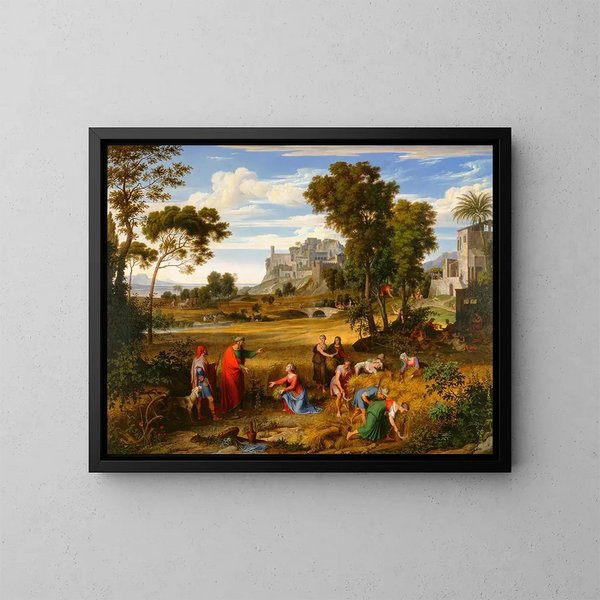 Landschaft mit Ruth und Boas - Joseph Anton Koch — gerahmtes Bild an der Wand