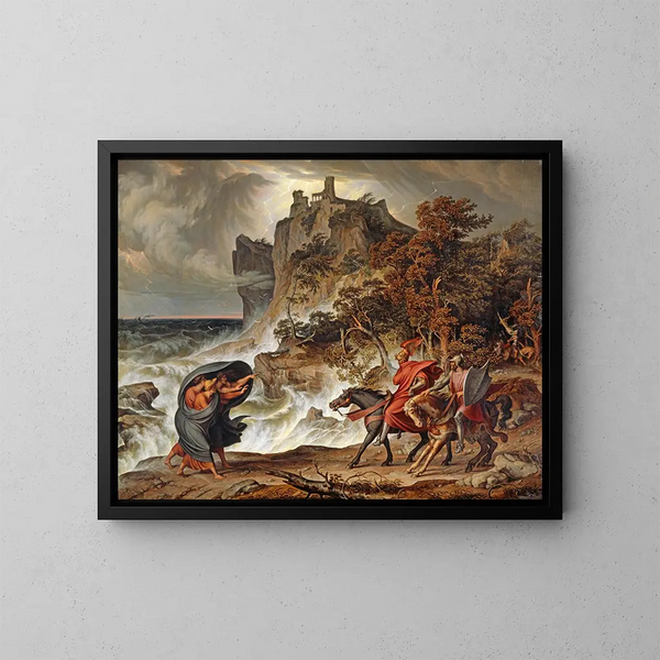 Macbeth und die Hexen - Joseph Anton Koch — gerahmtes Bild an der Wand
