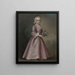 Kleine Mädchen mit Blumen - Joseph Badger — gerahmtes Bild an der Wand
