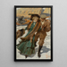 Patineurs sur glace - Joseph Christian Leyendecker — gerahmtes Bild an der Wand
