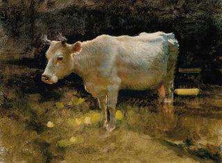 Joseph Farquharson - Study of a cow in a meadow.webp