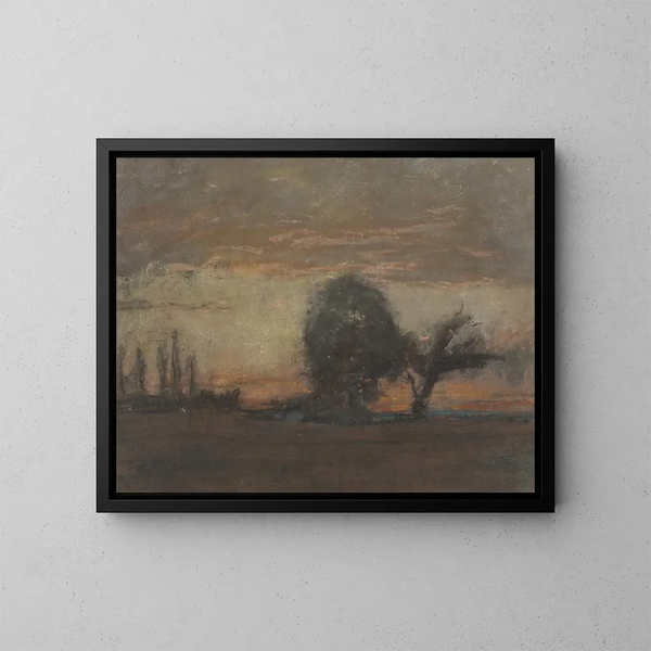 Landschaft des Abends - Joseph Frank Currier — gerahmtes Bild an der Wand