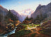 Idylle auf der Alm mit Blick auf den Dachstein-Gletscher - Joseph Heicke — Ansicht des Kunstwerks
