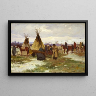 Joseph Henry Sharp - Burial Cortege of a Crow Chief.webp