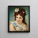 Portrait einer Mädchen mit Blumen in den Haaren - Joseph Hippolyte Aussandon — gerahmtes Bild an der Wand