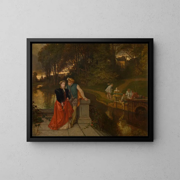 Amants dans le parc - Joseph Lies — gerahmtes Bild an der Wand