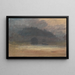 Landschaft am Abend mit Schloss und Brücke im Yorkshire - Joseph Mallord William Turner — gerahmtes Bild an der Wand