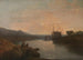 Château de Harlech depuis le ferry de Tygwyn, crépuscule d'une soirée d'été - Joseph Mallord William Turner — Ansicht des Kunstwerks