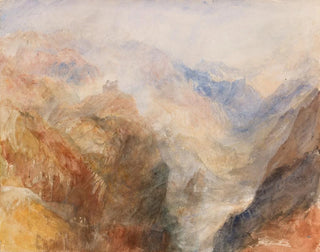 Montjovet gesehen von Saint-Vincent, blickend in Richtung des Aostatals nach Berriaz - Joseph Mallord William Turner — Ansicht des Kunstwerks