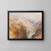 Montjovet gesehen von Saint-Vincent, blickend in Richtung des Aostatals nach Berriaz - Joseph Mallord William Turner — gerahmtes Bild an der Wand