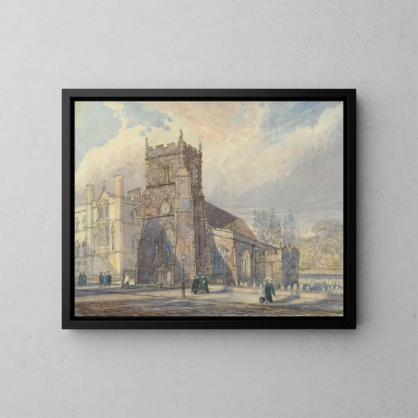 Saint Botolph in Cambridge und das Corpus Christi College - Joseph Murray Ince — gerahmtes Bild an der Wand
