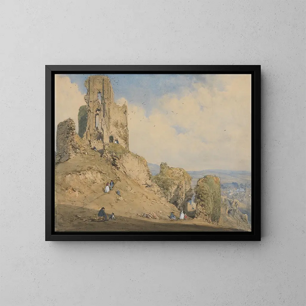 Château de Corfe, Dorset - Joseph Nash — gerahmtes Bild an der Wand