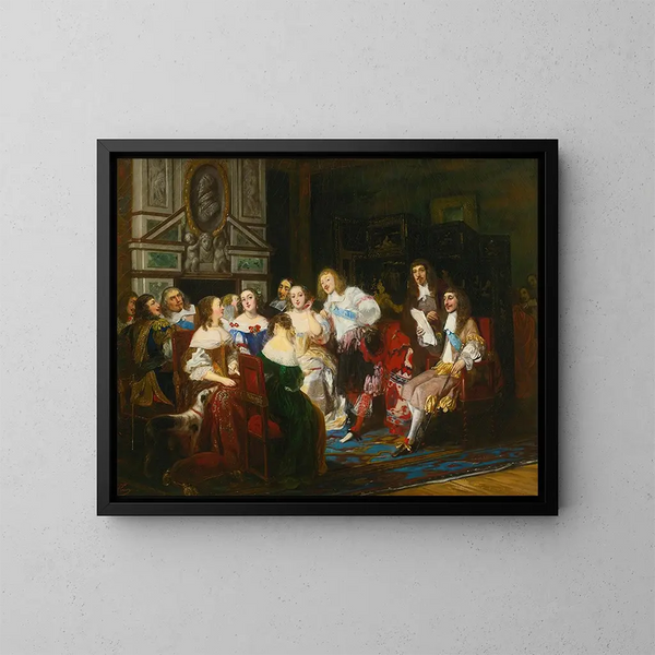 Eine Lesestunde bei Madame de Sévigné - Joseph Nicolas Robert-Fleury — gerahmtes Bild an der Wand
