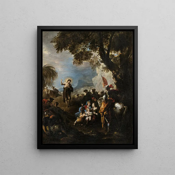 Der Predigt des heiligen Johannes der Täufer - Joseph Parrocel — gerahmtes Bild an der Wand