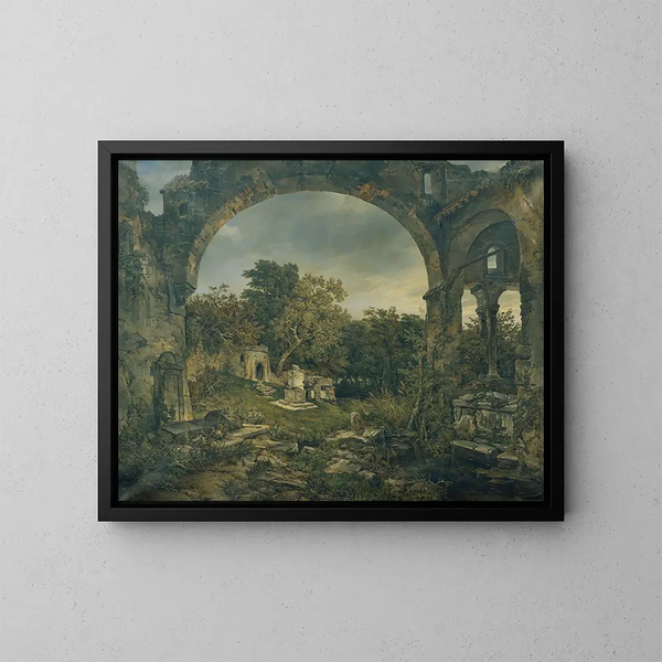 Friedhof im Grünen - Joseph Selleny — gerahmtes Bild an der Wand