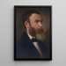 Portrait eines Mannes mit vollem Bart - Joseph Weidner — gerahmtes Bild an der Wand