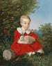 Portrait eines Jungen mit einem Zwergkaninchen - Joseph Weidner — Ansicht des Kunstwerks