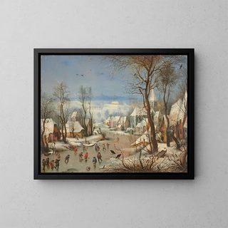 Joseph van Bredael - Paysage dhiver  la trappe aux oiseaux daprs Pieter Brueghel.webp