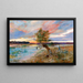 Eine Fluss bei Sonnenuntergang - Joseph von Karmanski — gerahmtes Bild an der Wand