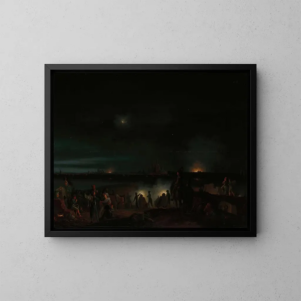 Der Bombardement von s'Hertogenbosch durch die Franzosen - Josephus Augustus Knip — gerahmtes Bild an der Wand