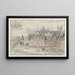 Aussicht auf die Stadtmauer von Maastricht mit der Onze-Lieve-Vrouwe-Kirche im Hintergrund - Josua de Grave — gerahmtes Bild an der Wand