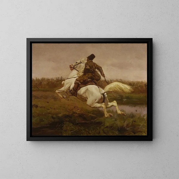 Der Peitsche - Józef Chełmoński — gerahmtes Bild an der Wand
