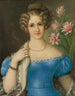 Portrait einer jungen Frau in blauem Kleid - Jozef Ginovský — Ansicht des Kunstwerks